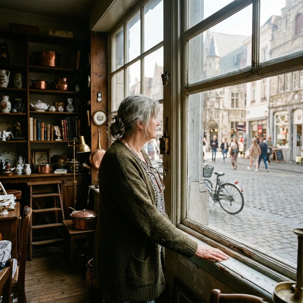 A passer-by discovers a local shopfront on a high street.