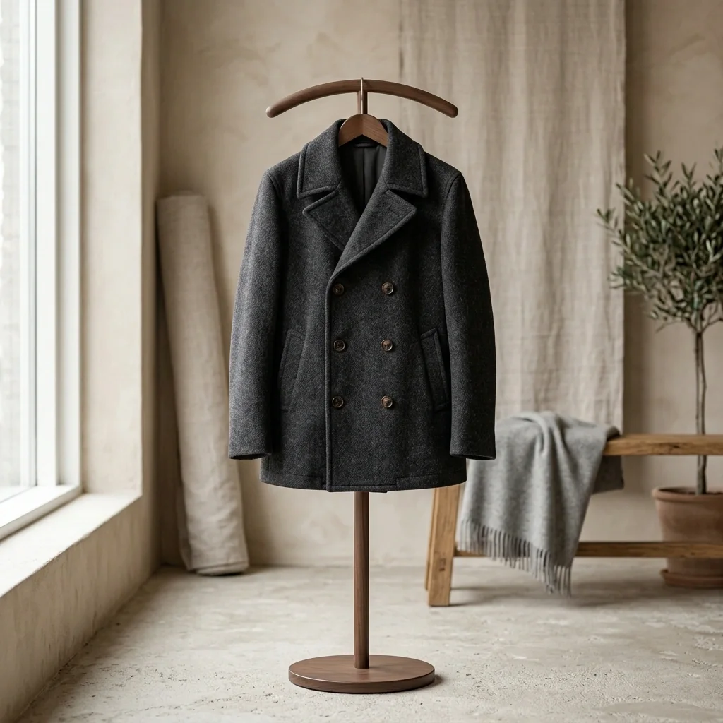 Charcoal wool peacoat