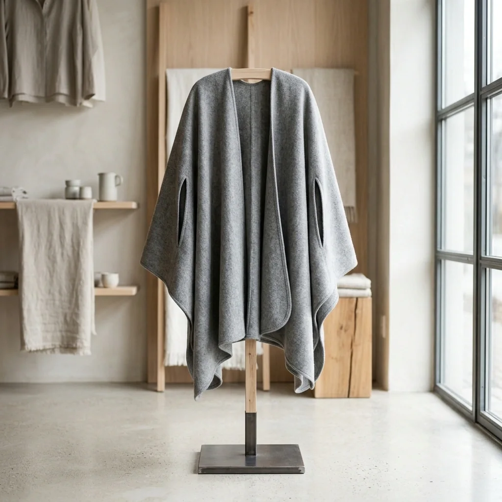 Mist wool cape