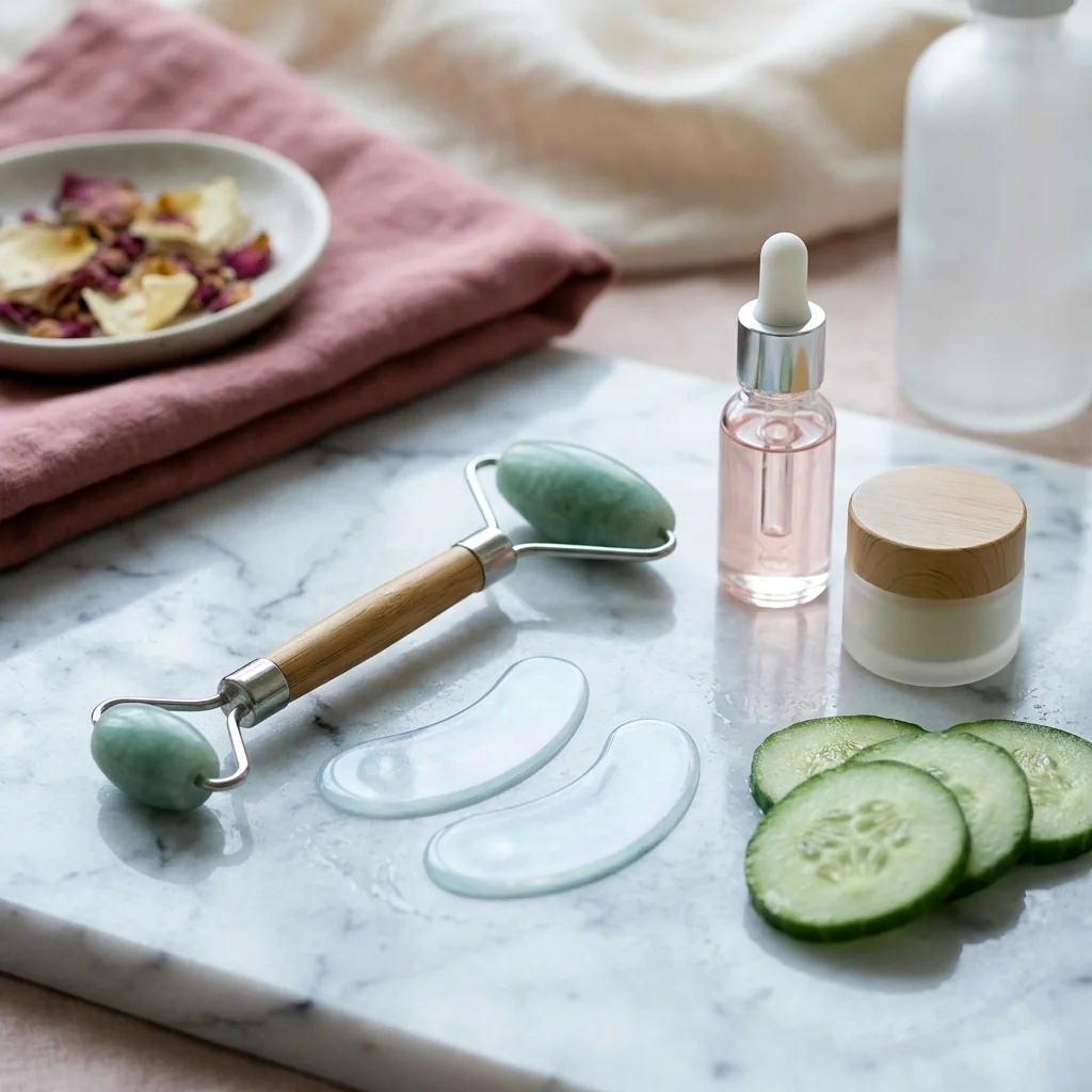 The eye-treatment tray, ready for a client