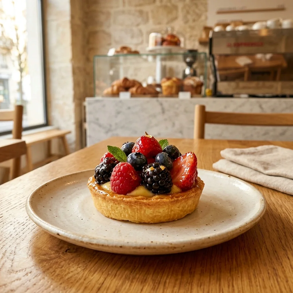 A seasonal fruit tartlet at Maison Dorée