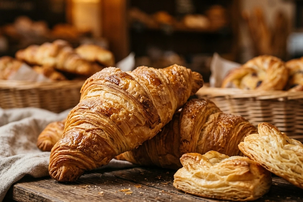Fresh pastries on the tray