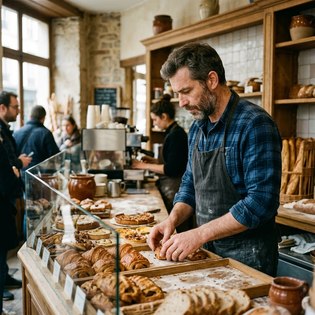 The Maison Dorée counter, calm and in order